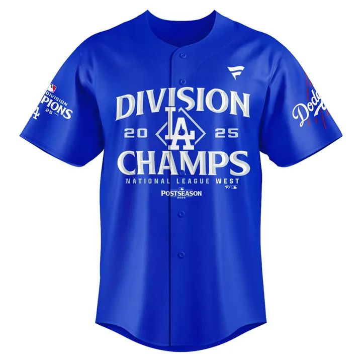 Official Los Angeles Dodgers Royal NL West Division Champs 2025 Jersey (Blue)