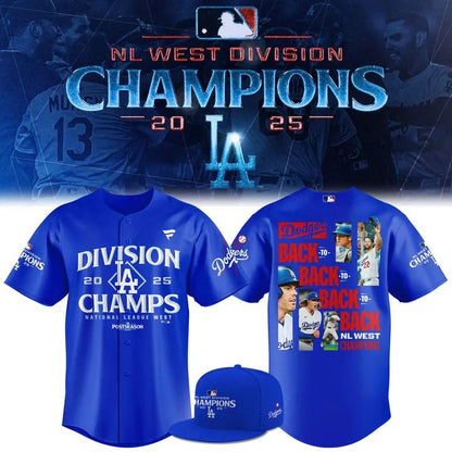 Official Los Angeles Dodgers Royal NL West Division Champs 2025 Jersey (Blue)