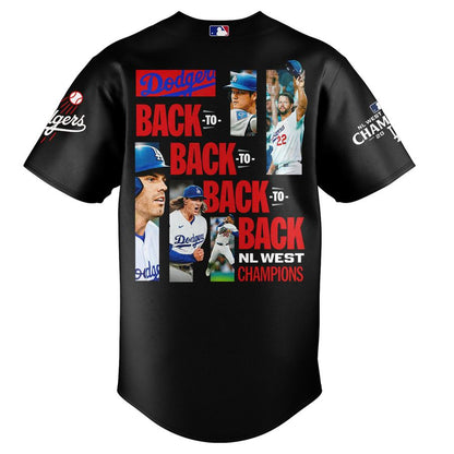 Official Los Angeles Dodgers Royal NL West Division Champs 2025 Jersey (Black)