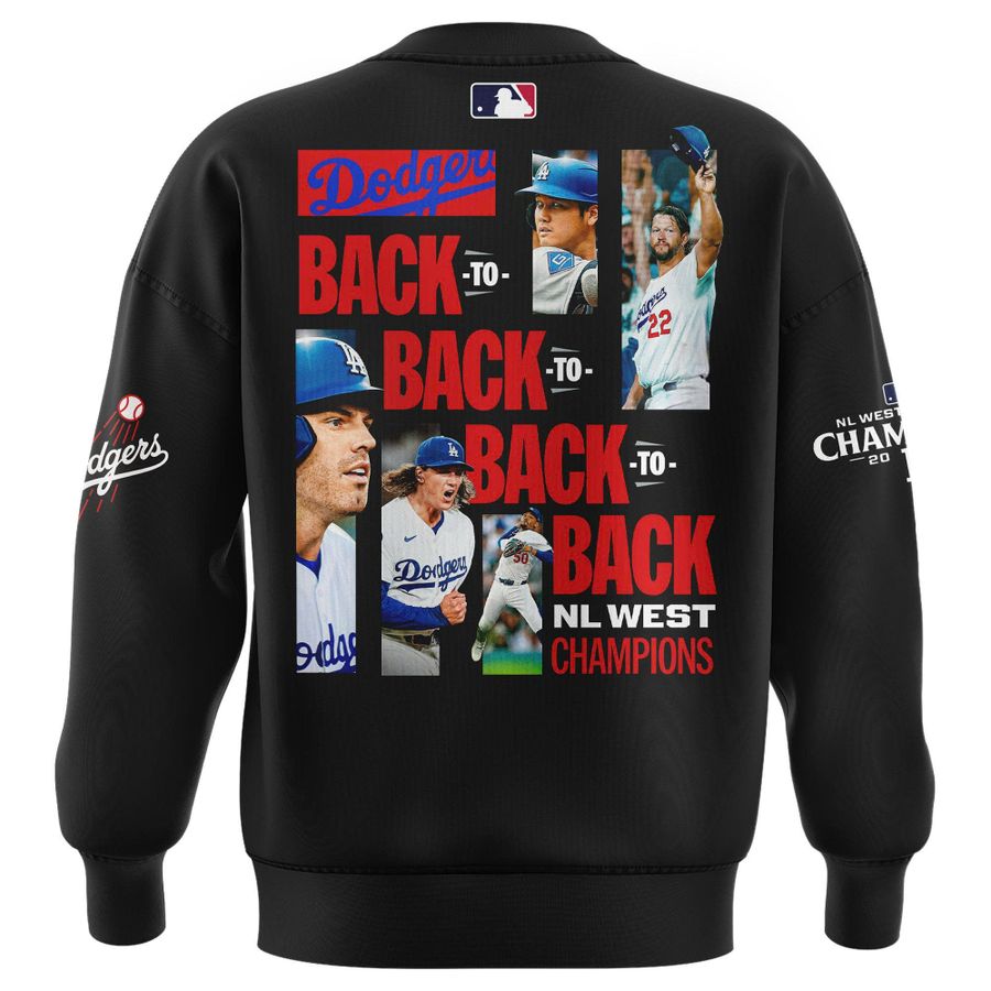 Official Los Angeles Dodgers Royal NL West Division Champs 2025 Sweatshirt (Black)