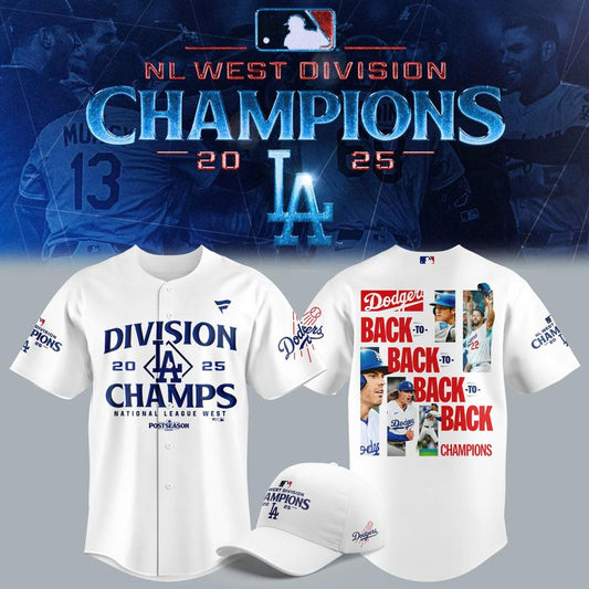 Official Los Angeles Dodgers Royal NL West Division Champs 2025 Jersey (White)