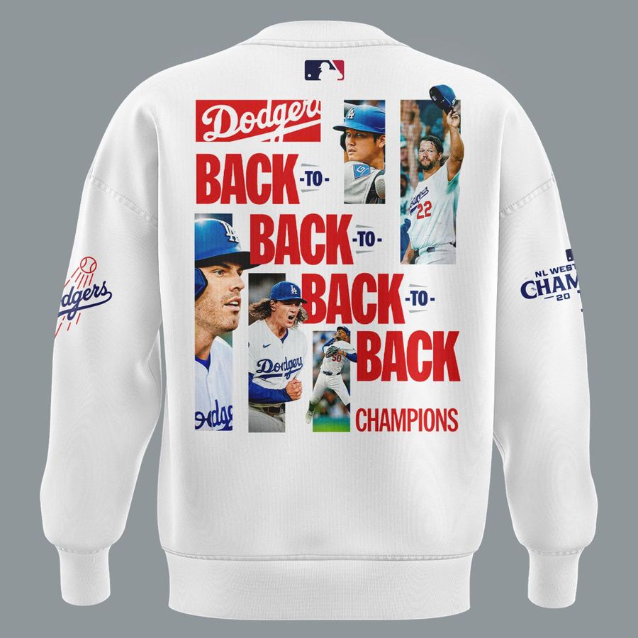 Official Los Angeles Dodgers Royal NL West Division Champs 2025 Sweatshirt (White)