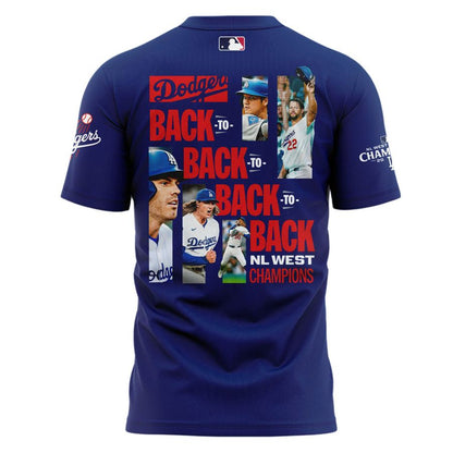 Official Los Angeles Dodgers Royal NL West Division Champs 2025 Tee (Navy)