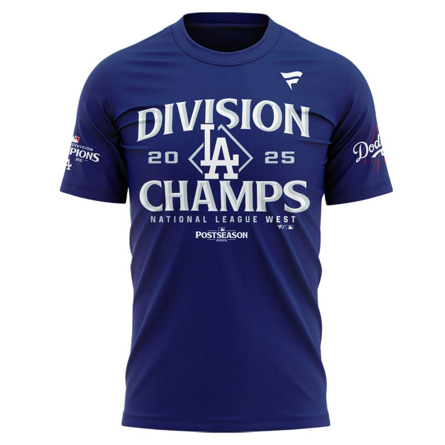 Official Los Angeles Dodgers Royal NL West Division Champs 2025 Tee (Navy)