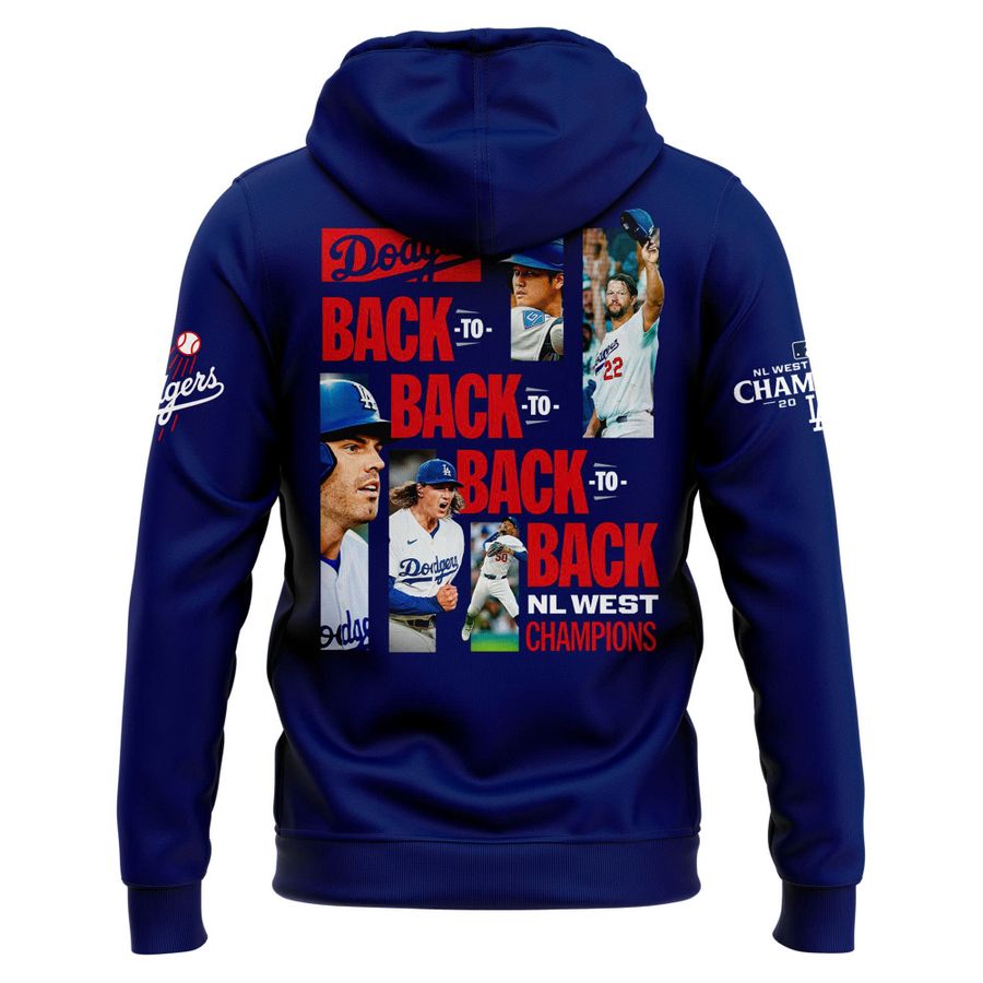 Official Los Angeles Dodgers Royal NL West Division Champs 2025 Hoodie (Navy)