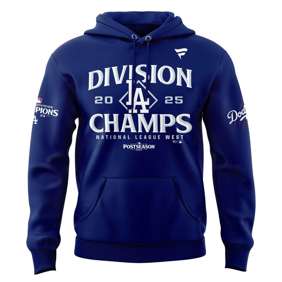 Official Los Angeles Dodgers Royal NL West Division Champs 2025 Hoodie (Navy)