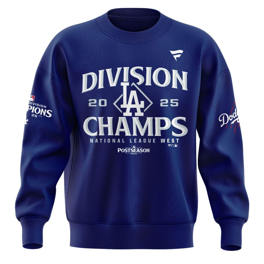 Official Los Angeles Dodgers Royal NL West Division Champs 2025 Sweatshirt (Navy)