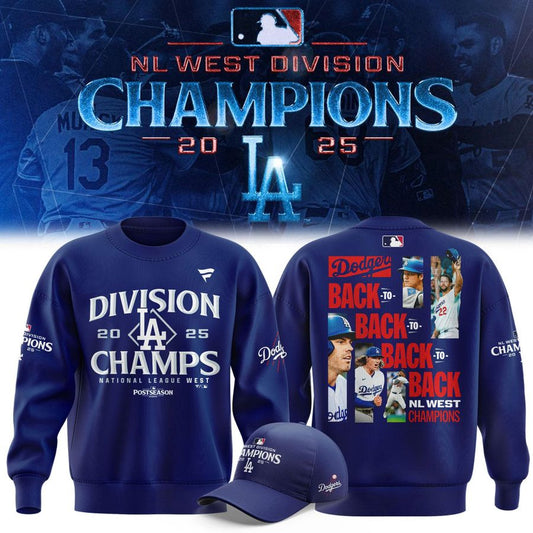 Official Los Angeles Dodgers Royal NL West Division Champs 2025 Sweatshirt (Navy)