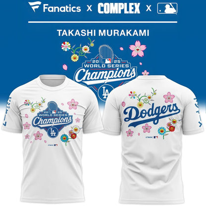 Los Angeles Dodgers x Takashi Murakami World Series Champions T-Shirt V2 (White)