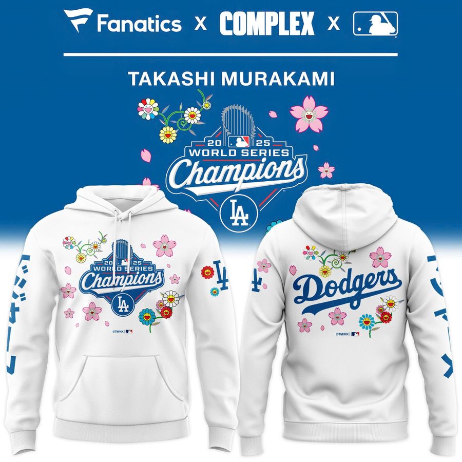 Los Angeles Dodgers x Takashi Murakami World Series Champions Hoodie V2 (White)