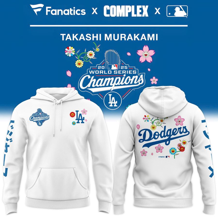Los Angeles Dodgers x Takashi Murakami World Series Champions Hoodie V1 (White)
