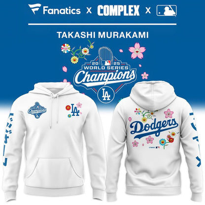 Los Angeles Dodgers x Takashi Murakami World Series Champions Hoodie V1 (White)