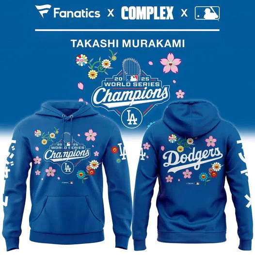 Los Angeles Dodgers x Takashi Murakami World Series Champions Hoodie V2 (Blue)