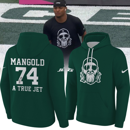 New York Jets A TRUE JET 74 – Nick Mangold Green Hoodie