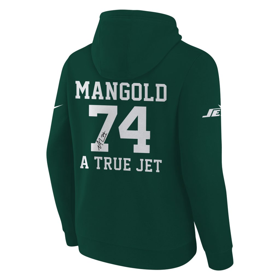 New York Jets A TRUE JET 74 – Nick Mangold Green Hoodie