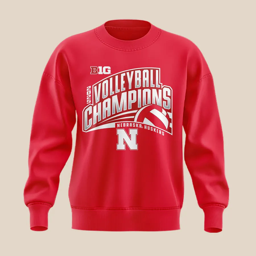 Nebraska Volleyball 2025 BIG TEN CHAMPIONS Sweatshirt