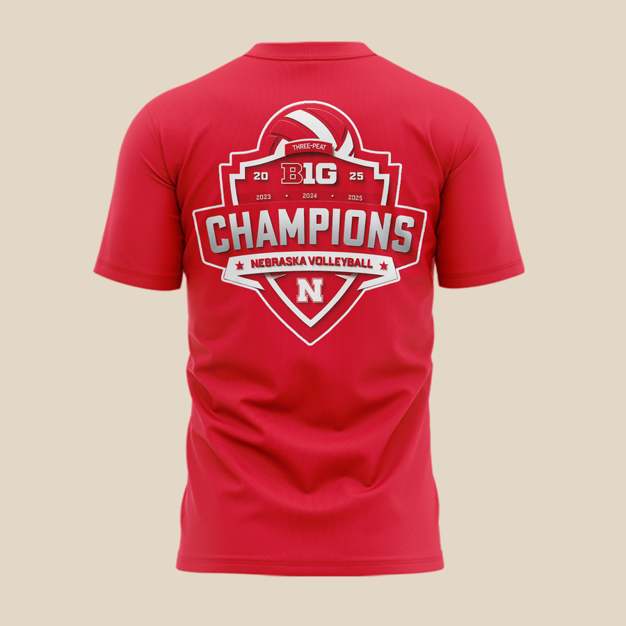 Nebraska Volleyball 2025 BIG TEN CHAMPIONS TSHIRT