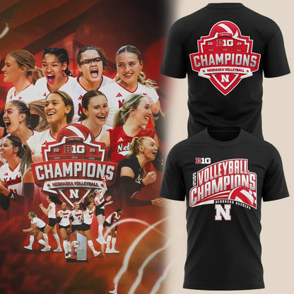 01.Nebraska Volleyball 2025 BIG TEN CHAMPIONS TSHIRT