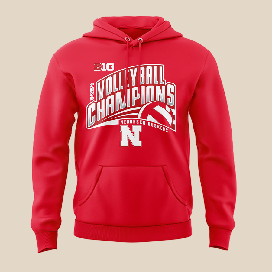 Nebraska Volleyball 2025 BIG TEN CHAMPIONS Hoodie