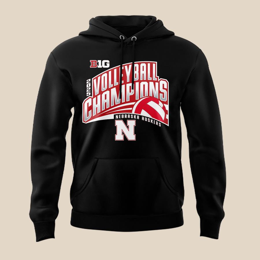 01.Nebraska Volleyball 2025 BIG TEN CHAMPIONS Hoodie