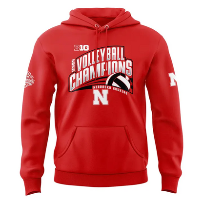 02.Nebraska Volleyball 2025 BIG TEN CHAMPIONS Hoodie