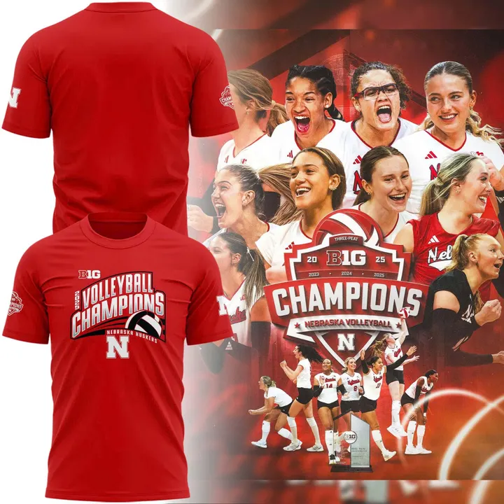 03.Nebraska Volleyball 2025 BIG TEN CHAMPIONS TSHIRT