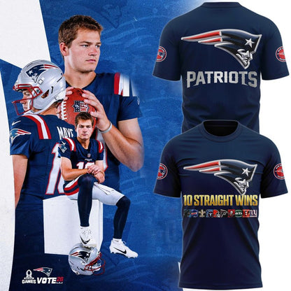 New England Patriots TEN wins in a row for the Pats T-shirt