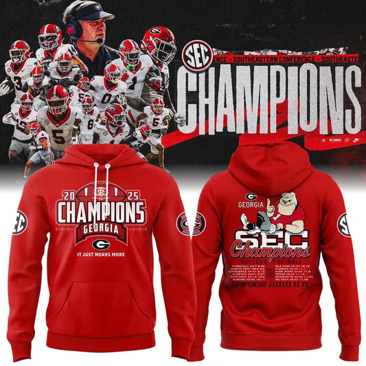.Georgia Bulldogs 2025 SEC Champions Limited Hoodie