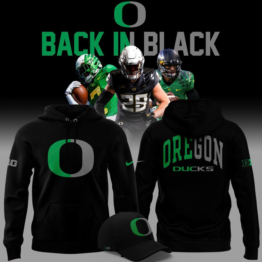 2025 limited edition Hoodie Oregon Ducks football "Back In Black" for fans