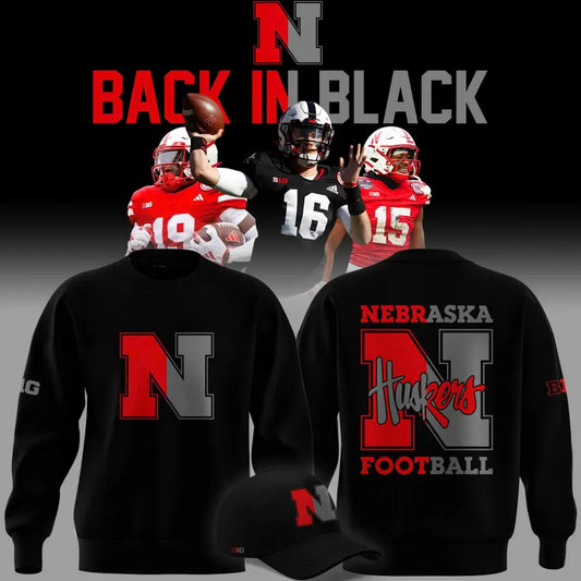 2025 limited edition sweatshirt Nebraska football "Back In Black" for fans