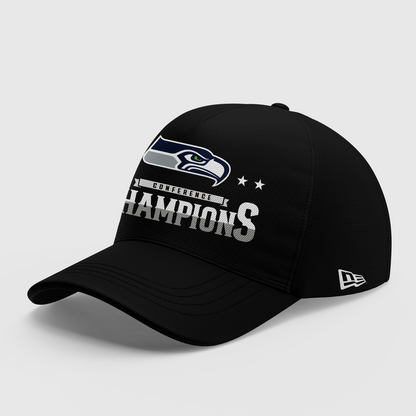 Seattle Seahawks Heather Gray 2025 NFC Champions Locker Room Trophy Collection Tshirt