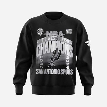 San Antonio Spurs 2026 Southwest Division Champions Locker Room Sweatshirt - Black