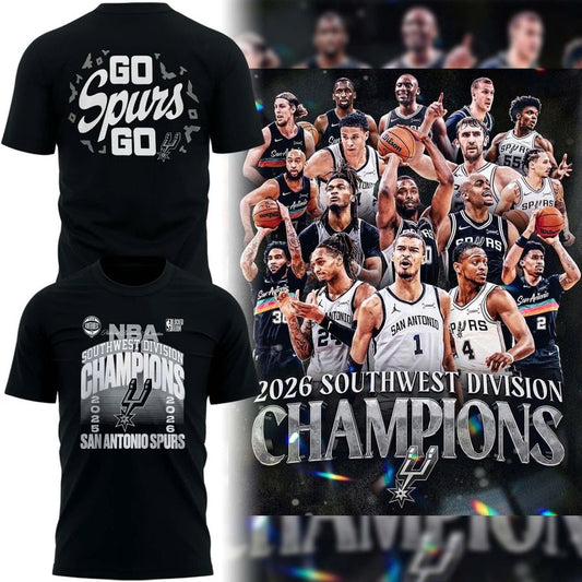 Special 2026 Southwest Division Champions San Antonio Spurs T-Shirt 2