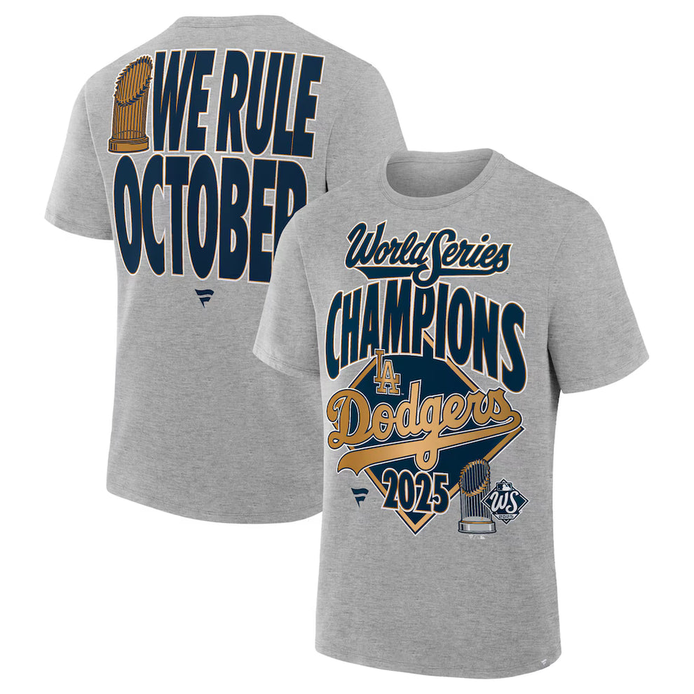 We Rule October LA Dodgers 2025 World Series Champions T-Shirt - 100% Cotton - Unisex