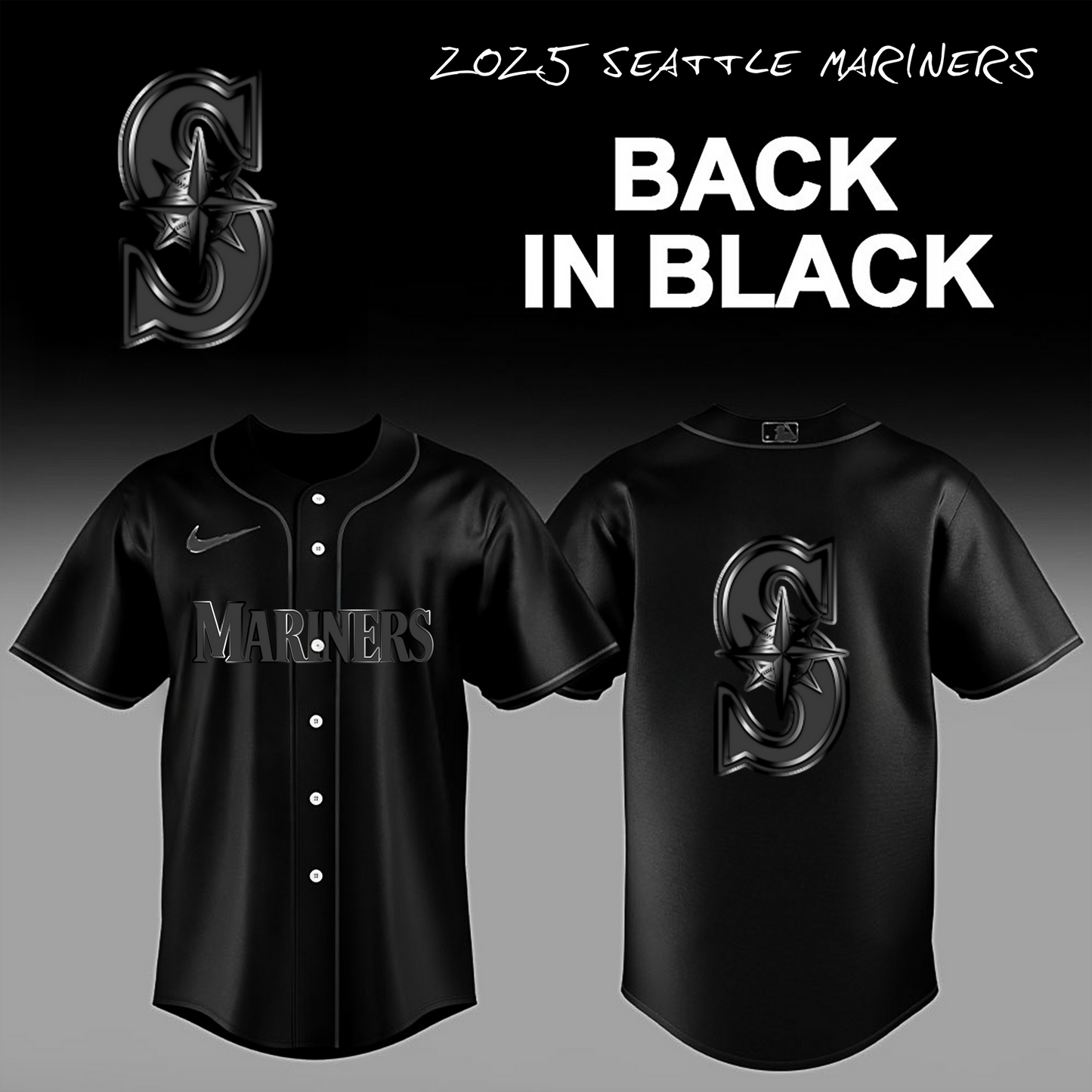 Limited Edition Seattle Mariners Back In Black Combo Jersey