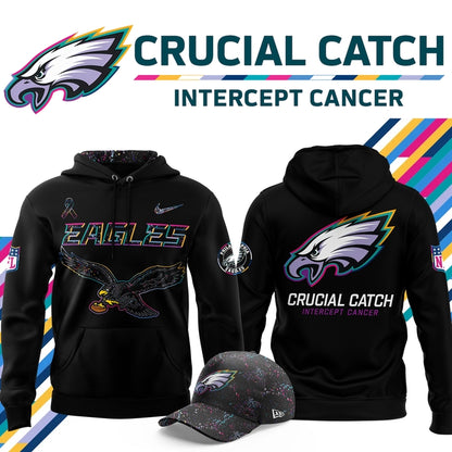 Men's Nike Black Philadelphia Eagles 2025 NFL Crucial Catch Pullover Hoodie