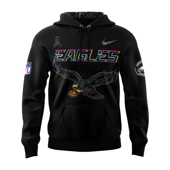 Men's Nike Black Philadelphia Eagles 2025 NFL Crucial Catch Pullover Hoodie