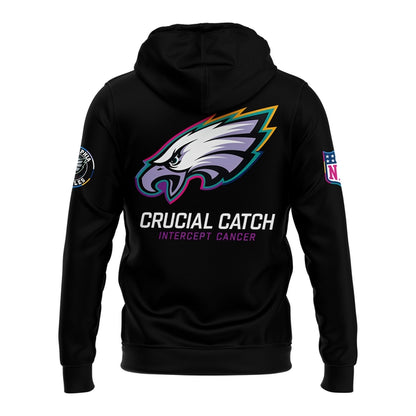 Men's Nike Black Philadelphia Eagles 2025 NFL Crucial Catch Pullover Hoodie