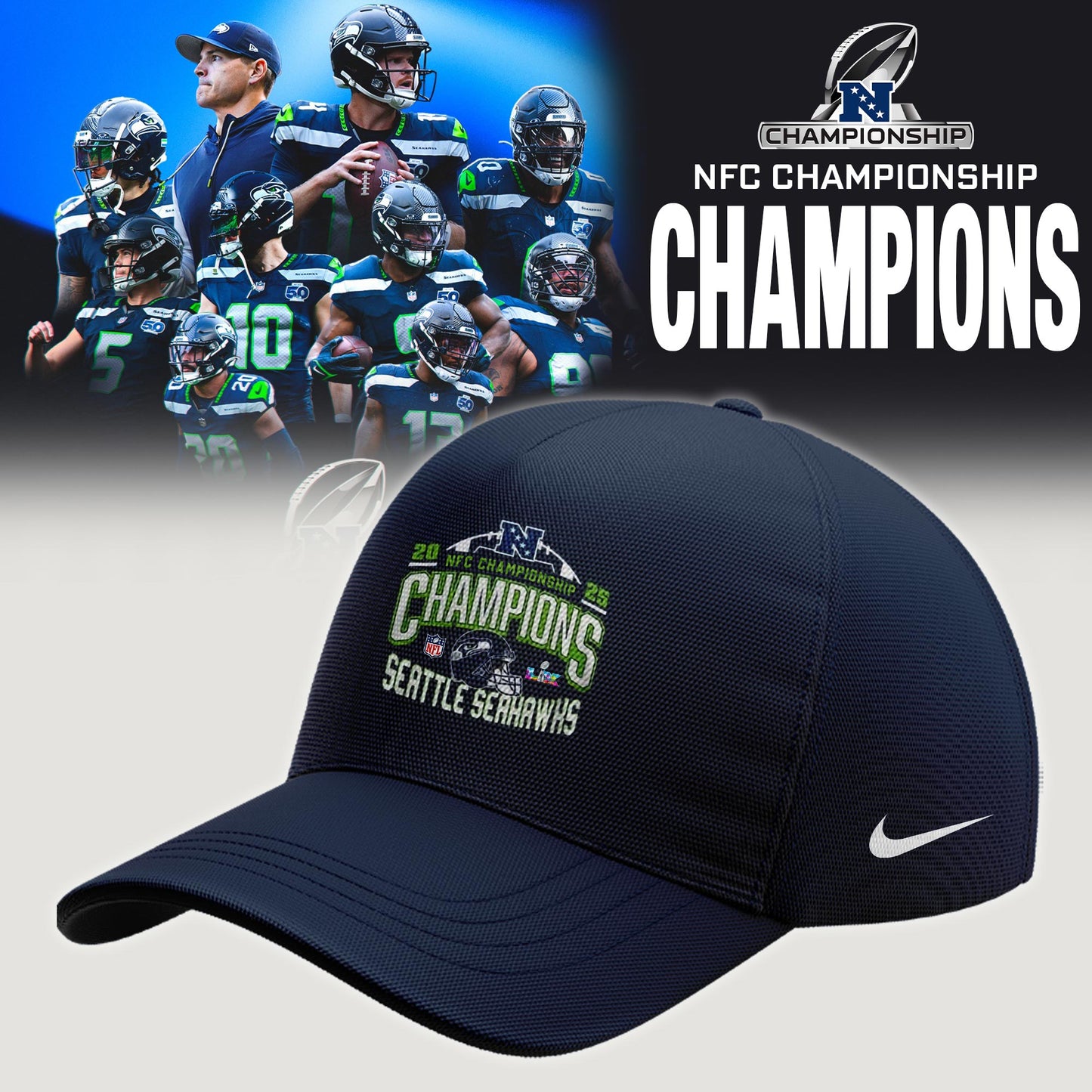 S.Seahawks 2025 NFC Conference Champions Limited Hoodie