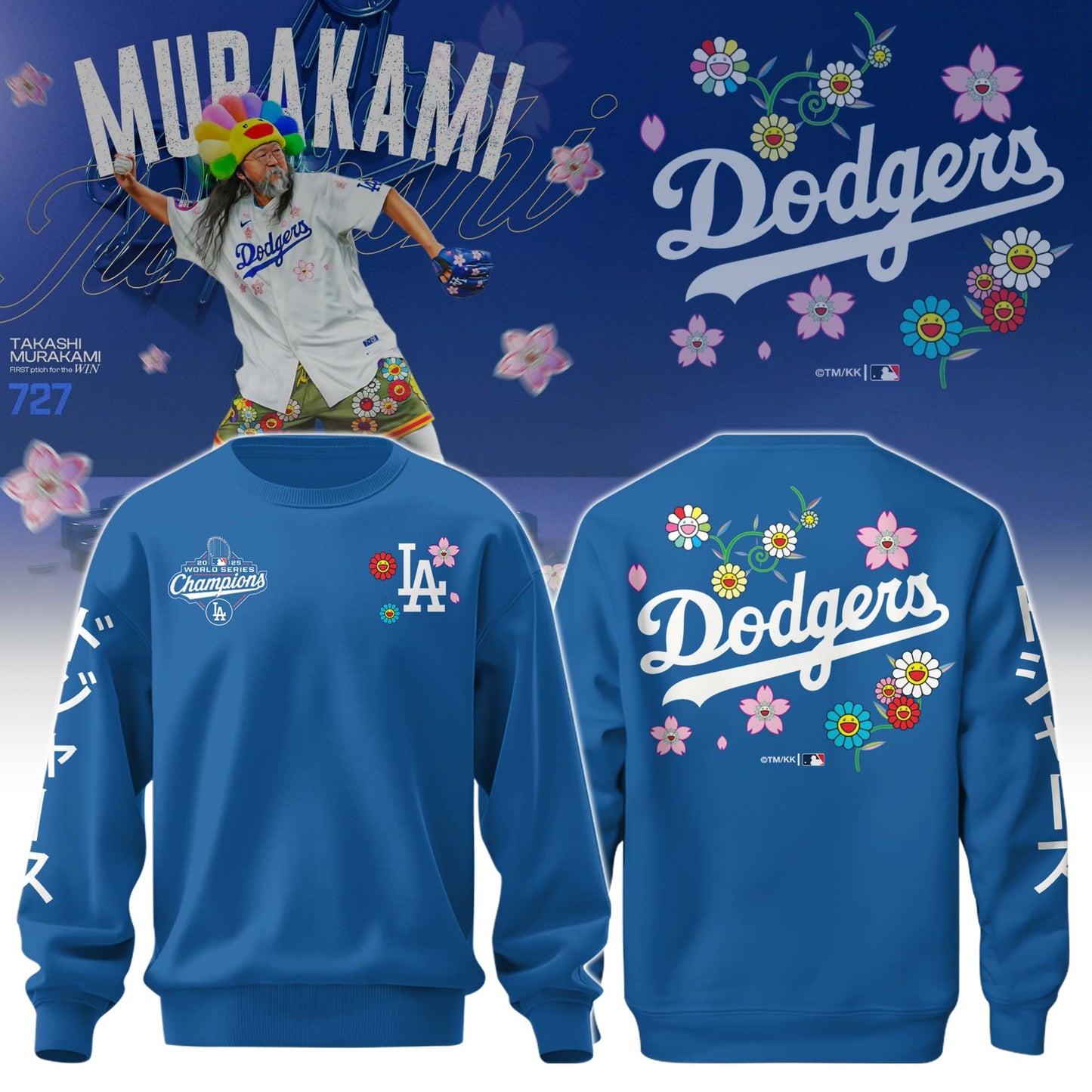Los Angeles Dodgers x Takashi Murakami World Series Champion 2025 Sweatshirt Limited Edition