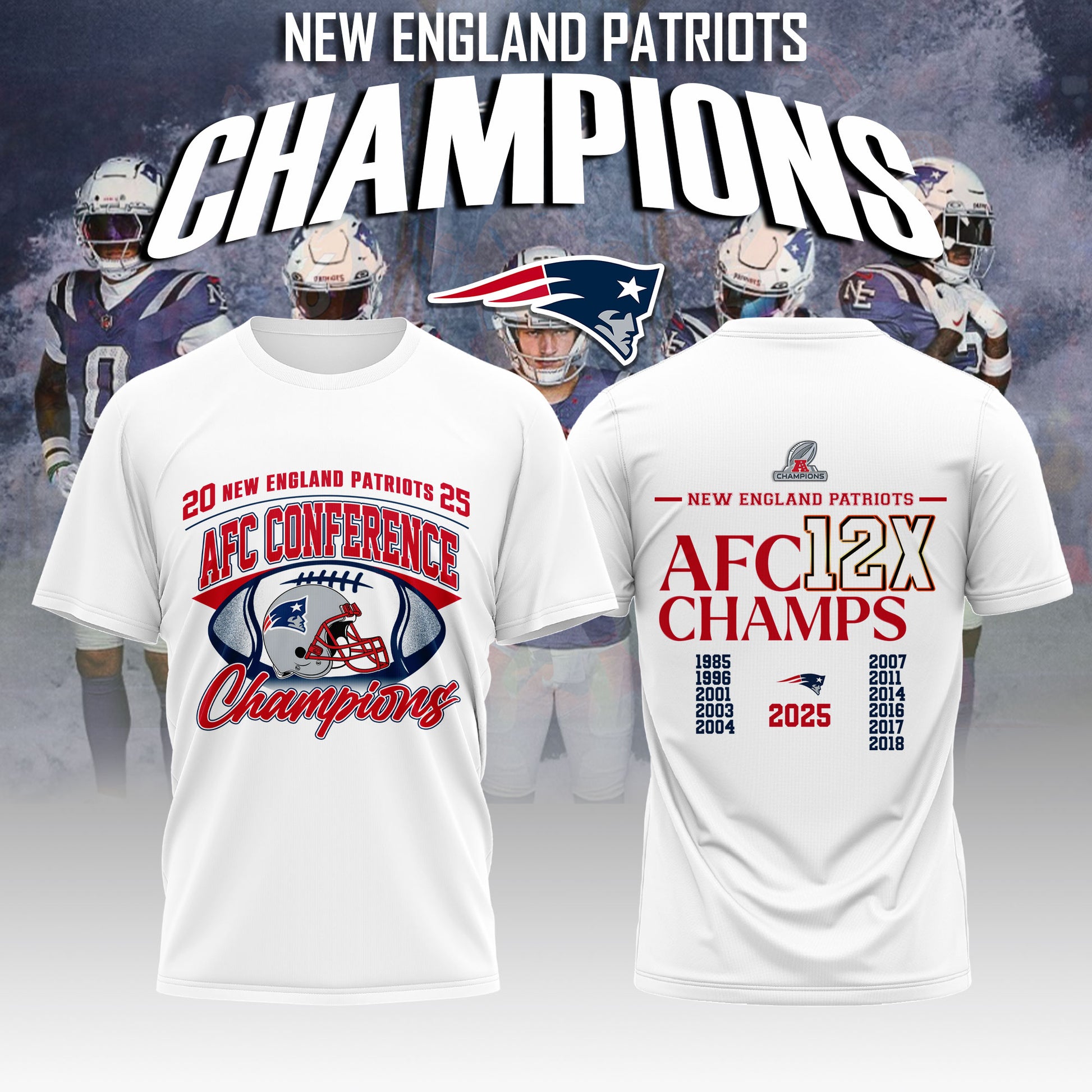 NEPatriots x 2025 AFC Conference Champions Tshirt V6