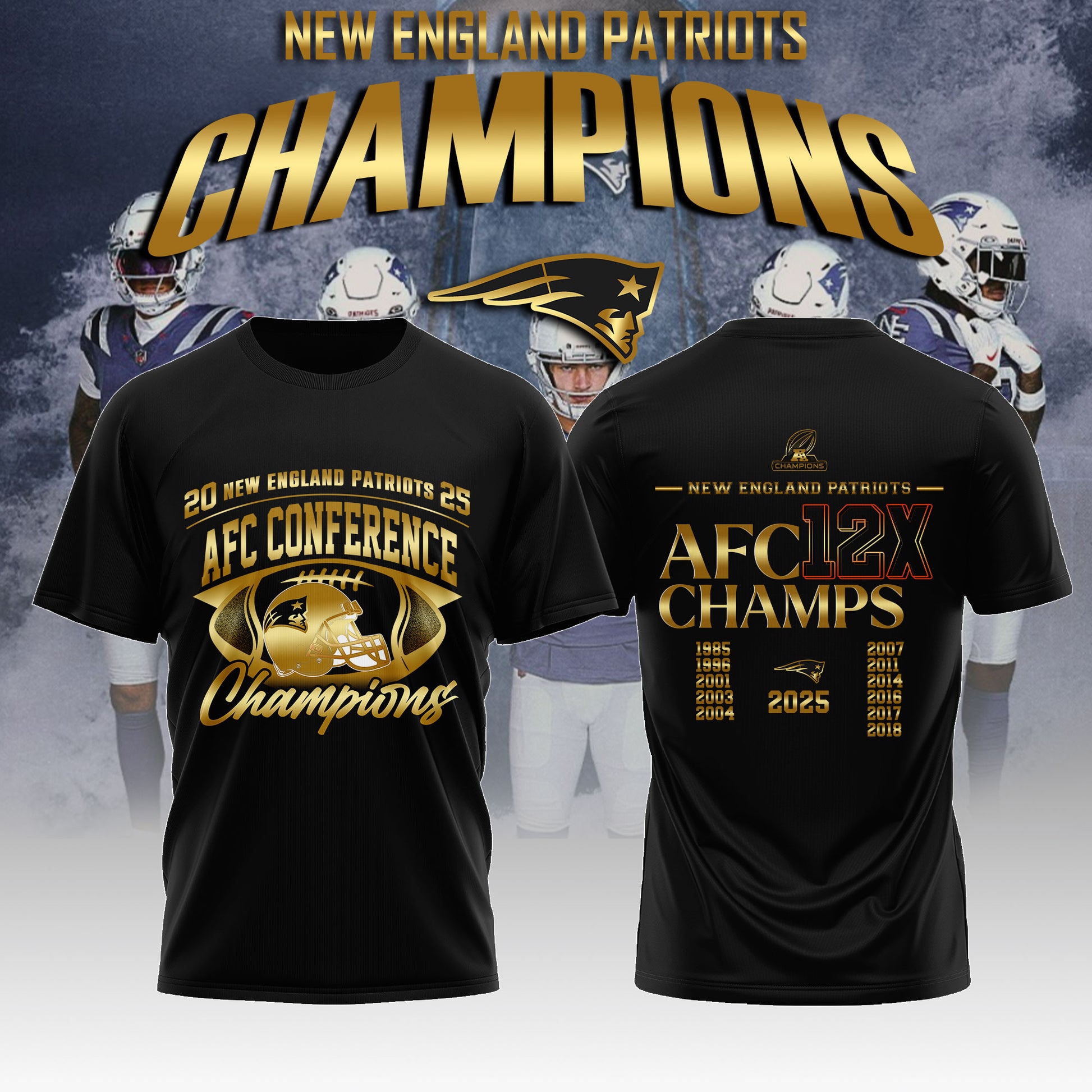 NEPatriots x 2025 AFC Conference Champions Tshirt V5