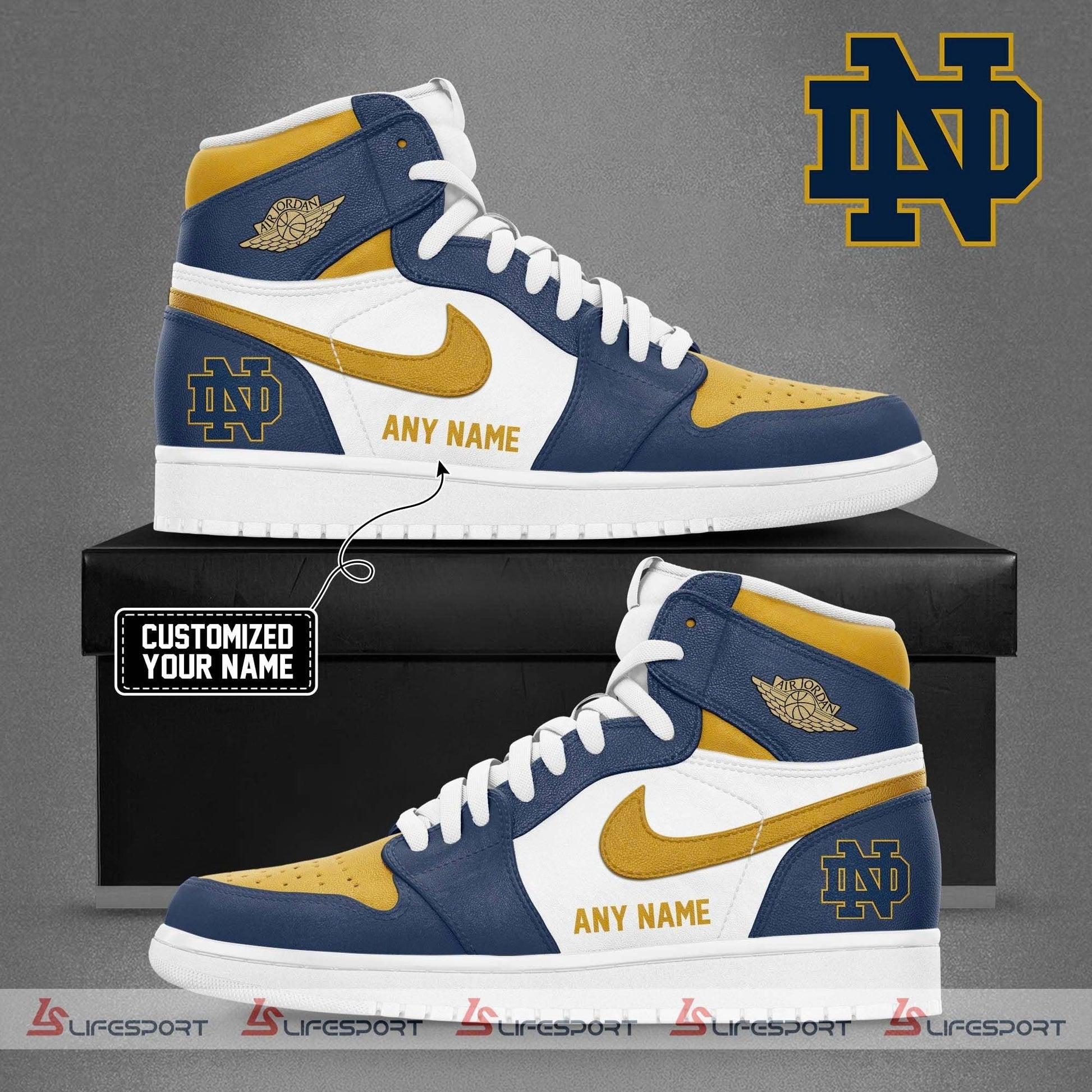 Special Edition Notre Dame Fighting Irish 2025 JD1 Hight Top Sneaker