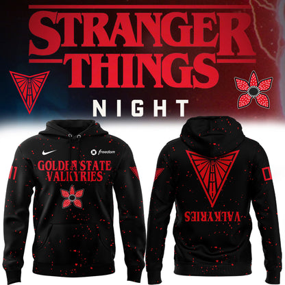 Golden State Valkyries Stranger Things Rebel Swingman Limited Edition Black Hoodie