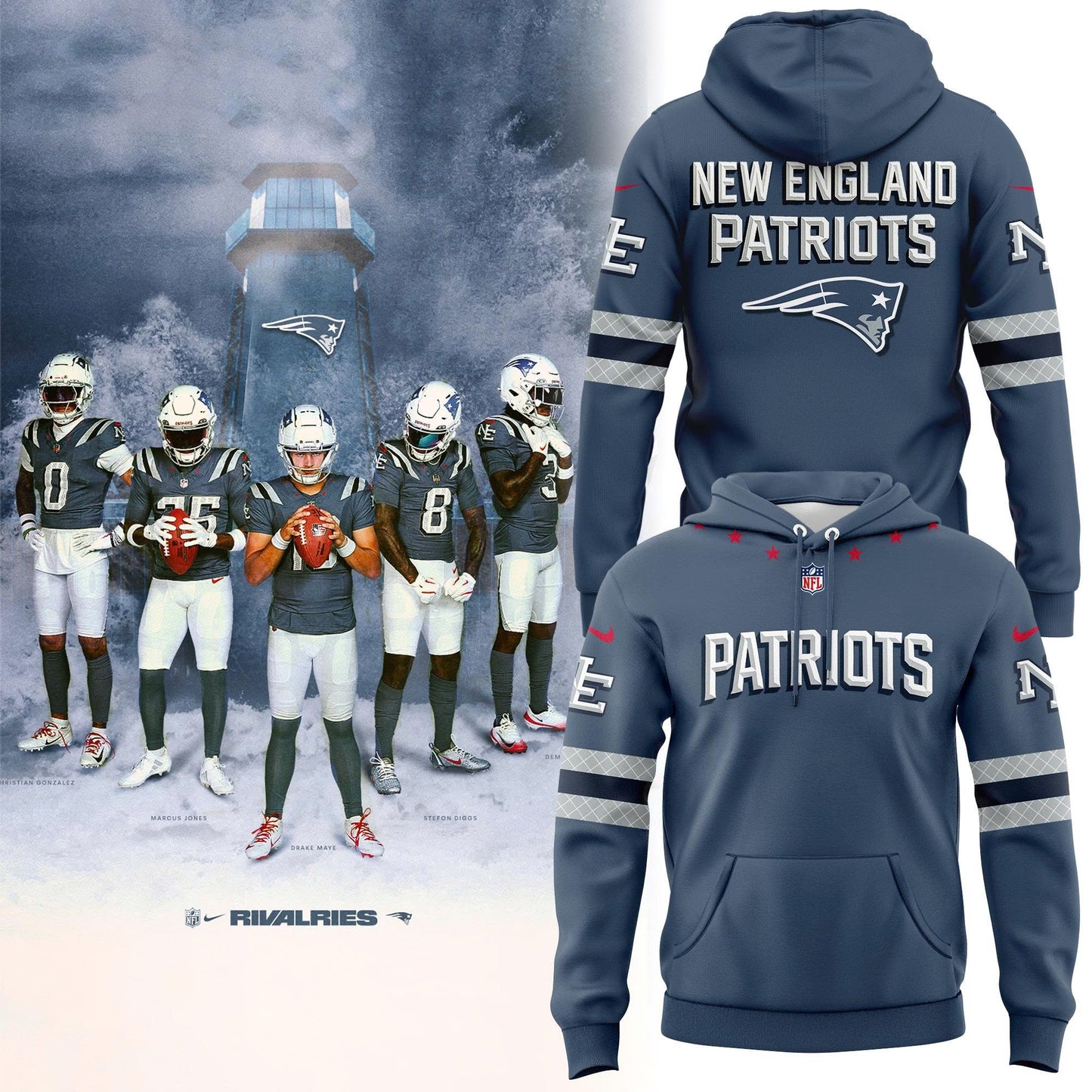 Limited edition New England Patriots hoodie 𝙍𝙞𝙫𝙖𝙡𝙧𝙞𝙚𝙨. For fans in 2025!
