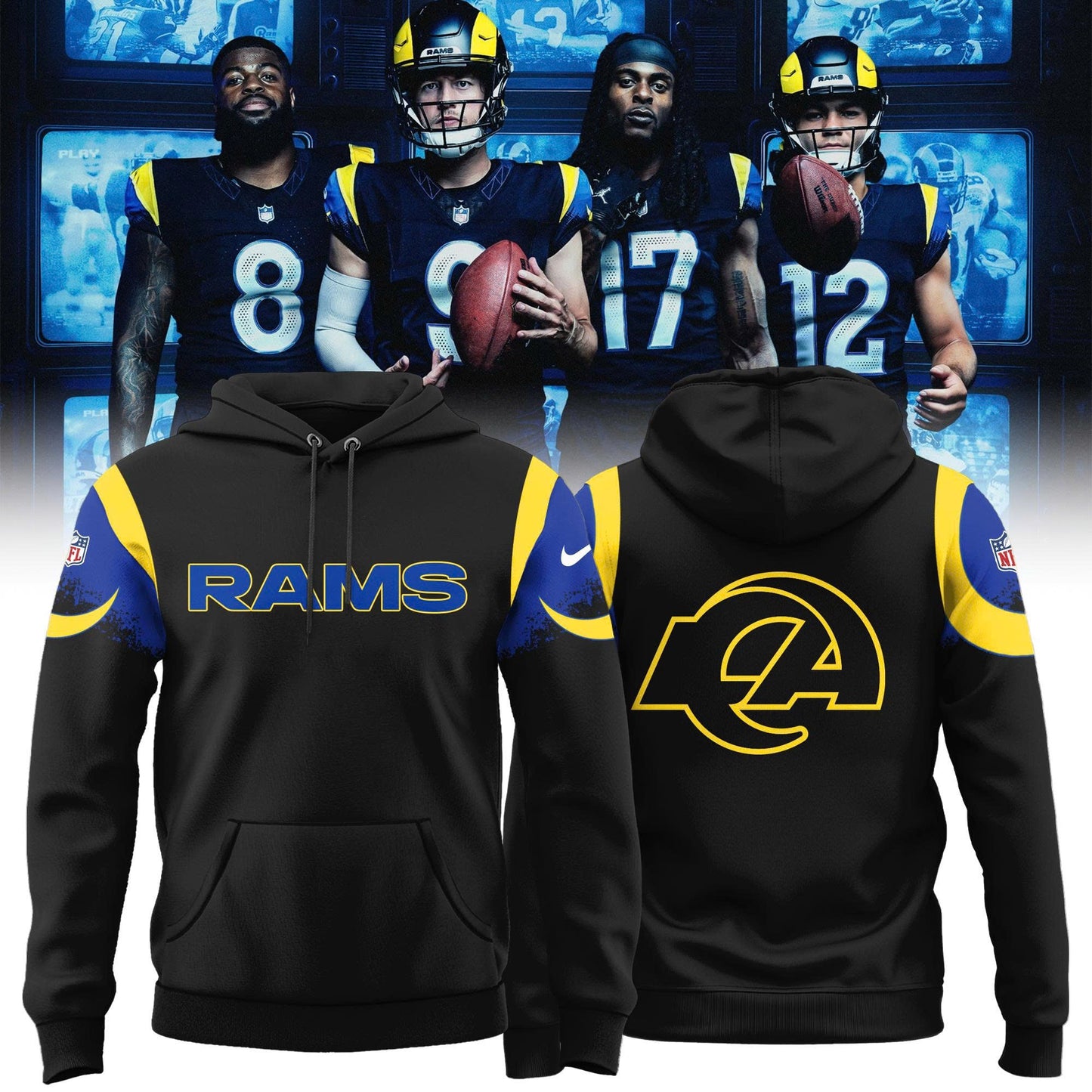_ Los Angeles Rams 2025 Rivalries Midnight mode Special Hoodie