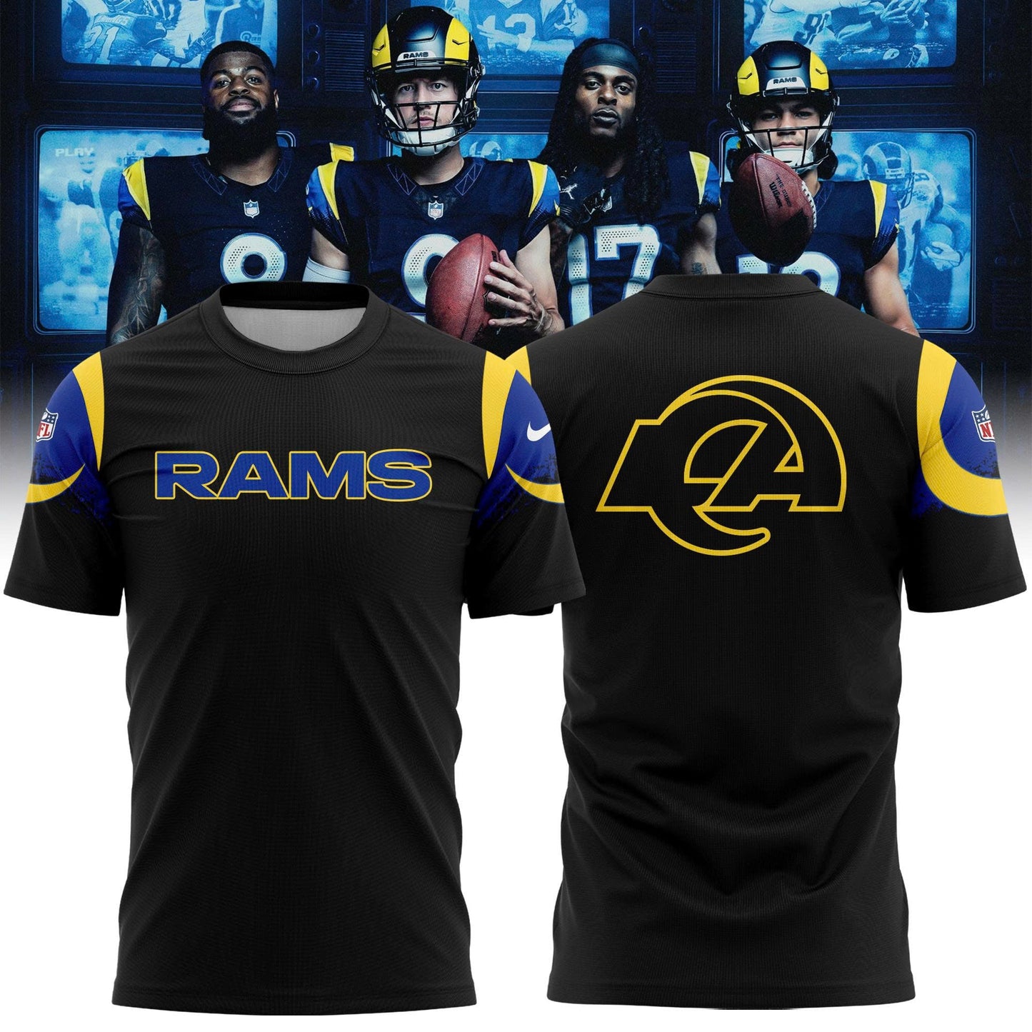 _ Los Angeles Rams 2025 Rivalries Midnight mode Special T-shirt